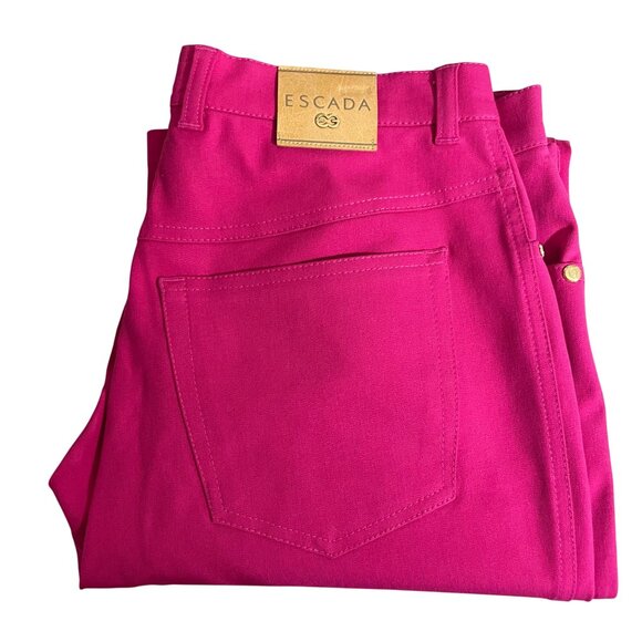 Escada women's pants 40 US 8 10 M bright pink denim straight leg - Picture 11 of 11